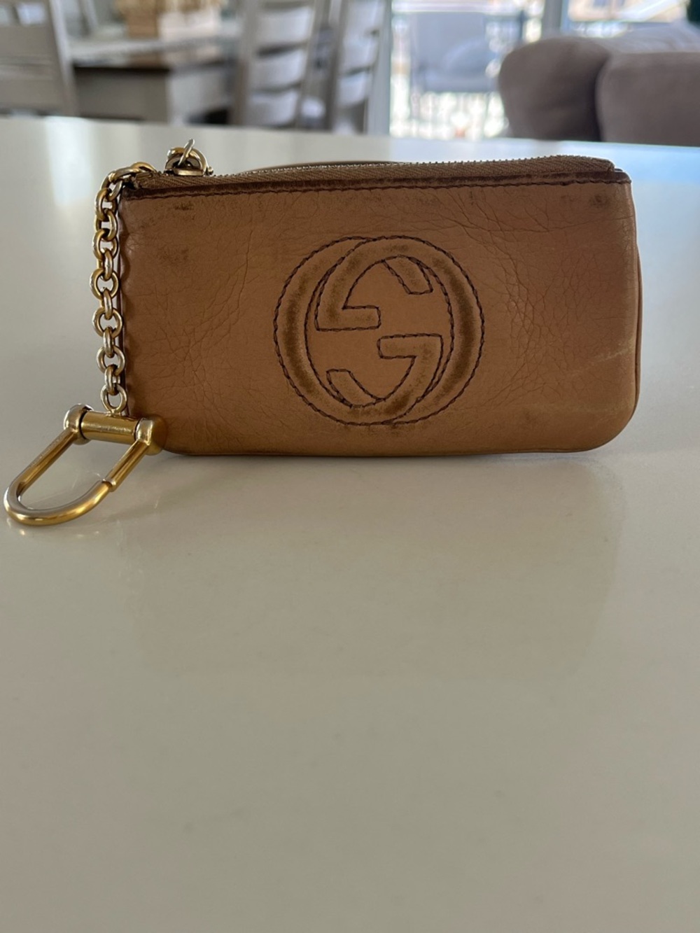 Gucci Soho Soho Leather Tassel Key Zip Pouch / Coin Purse – Rose Beige Camellia - Picture 14 of 14